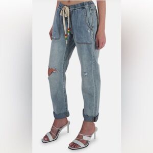 One Teaspoon Rasta Shabbies Drawstring Boyfriend Jeans XS